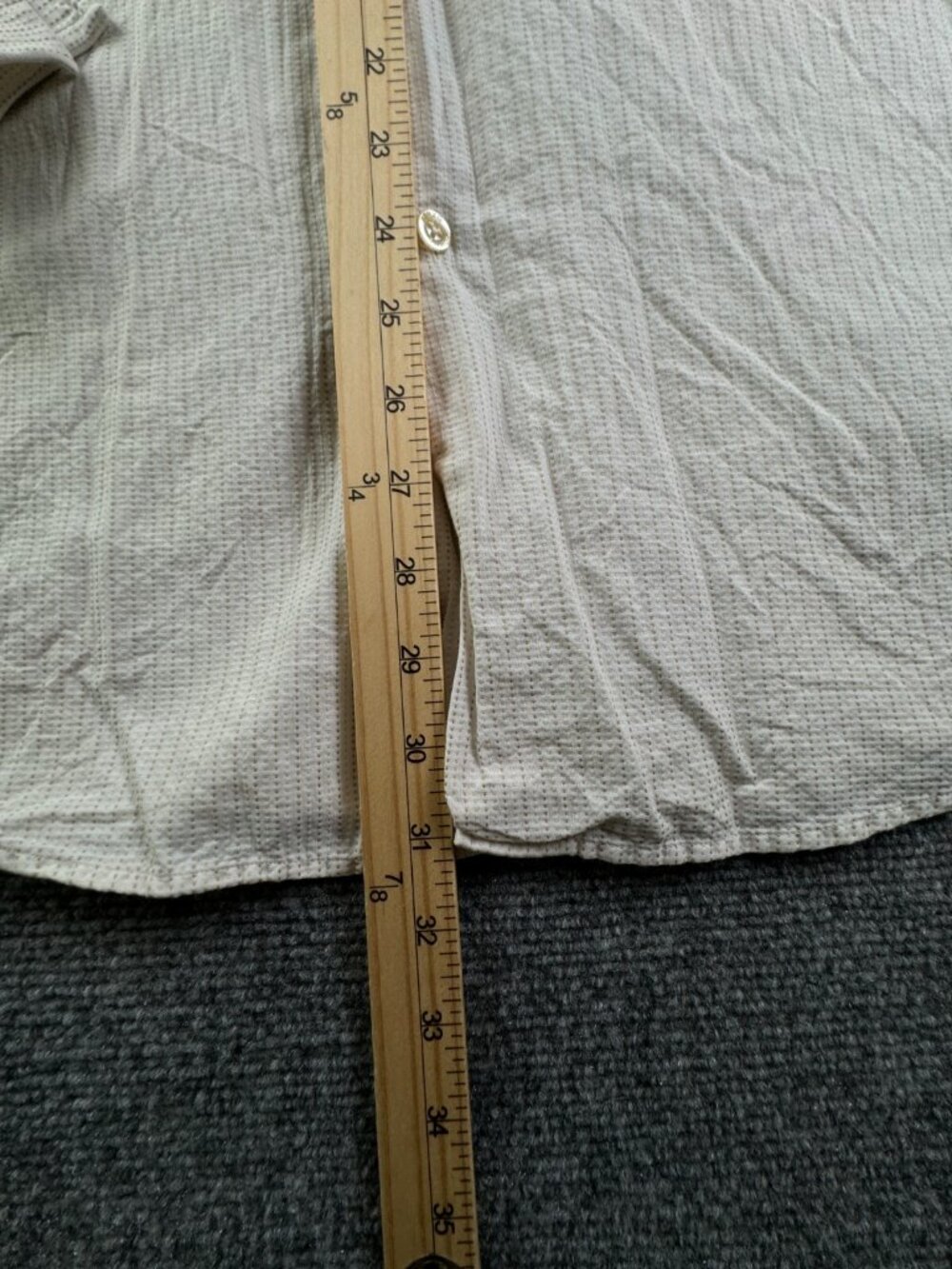 Kenzo Long Sleeve Button Up Shirt Men Striped White Beige Size 17 (43) Adult - Picture 4 of 15